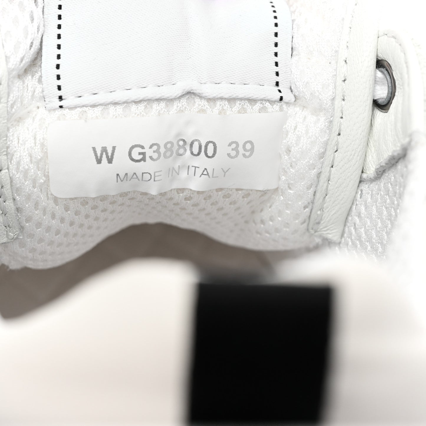 Calfskin Mesh Lycra Suede Womens Logo Sneakers 39 White
