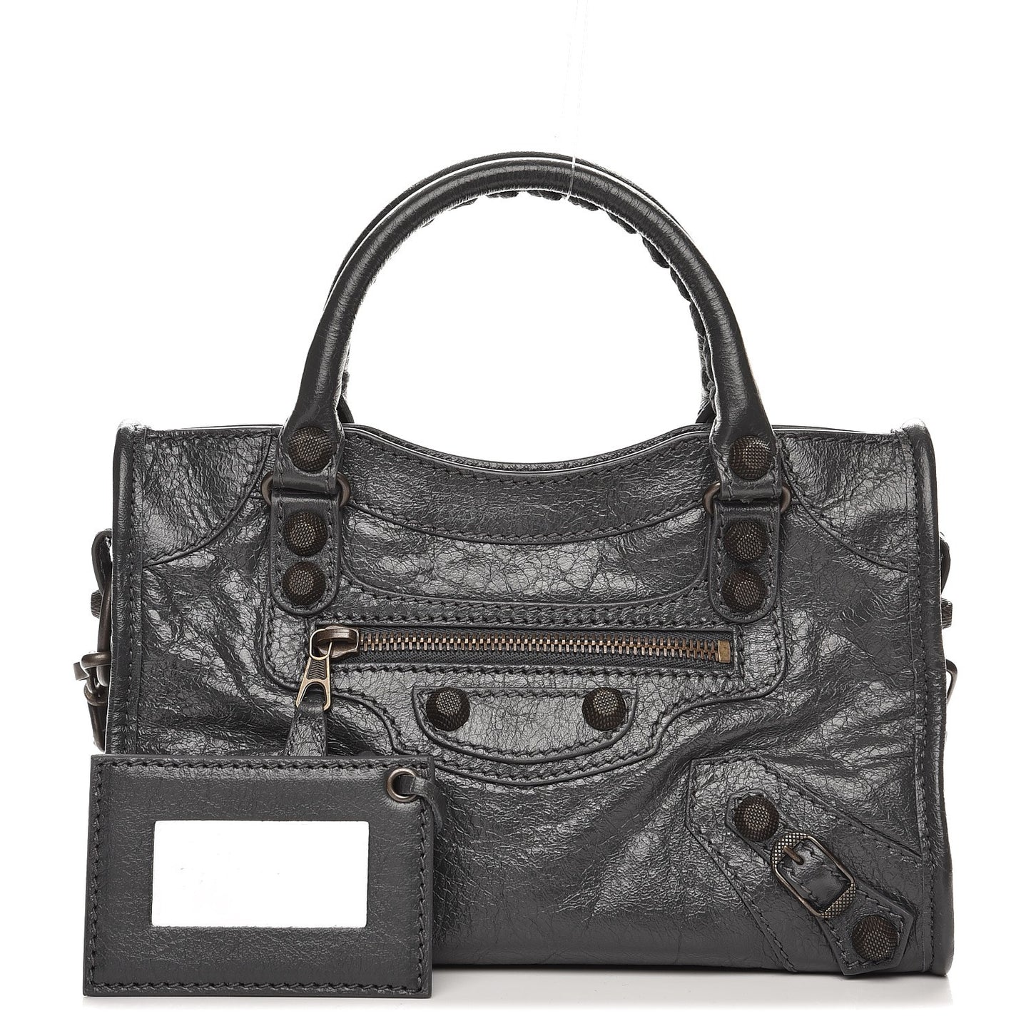 Agneau Giant 12 Gunmetal Hardware Mini City Gris Fossile