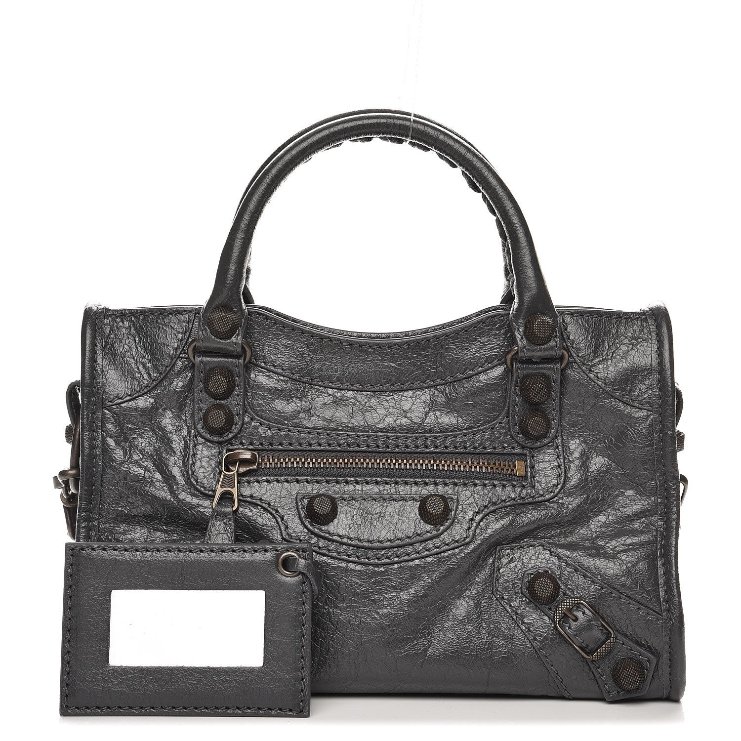 Balenciaga Agneau Giant 12 Gunmetal Hardware Mini City Gris Fossile 1 of 8