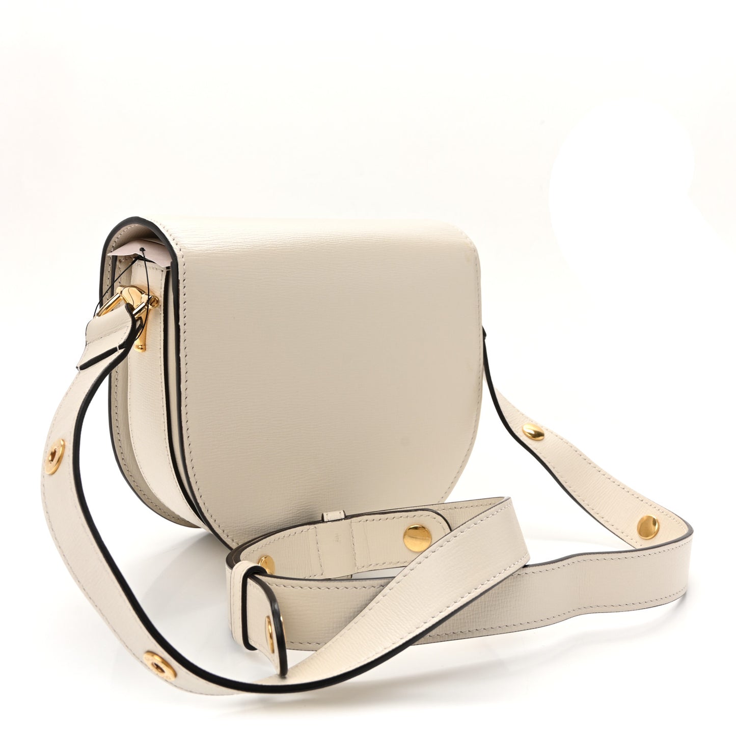 Azalea Calfskin Mini Horsebit 1955 Rounded Shoulder Bag Mystic White