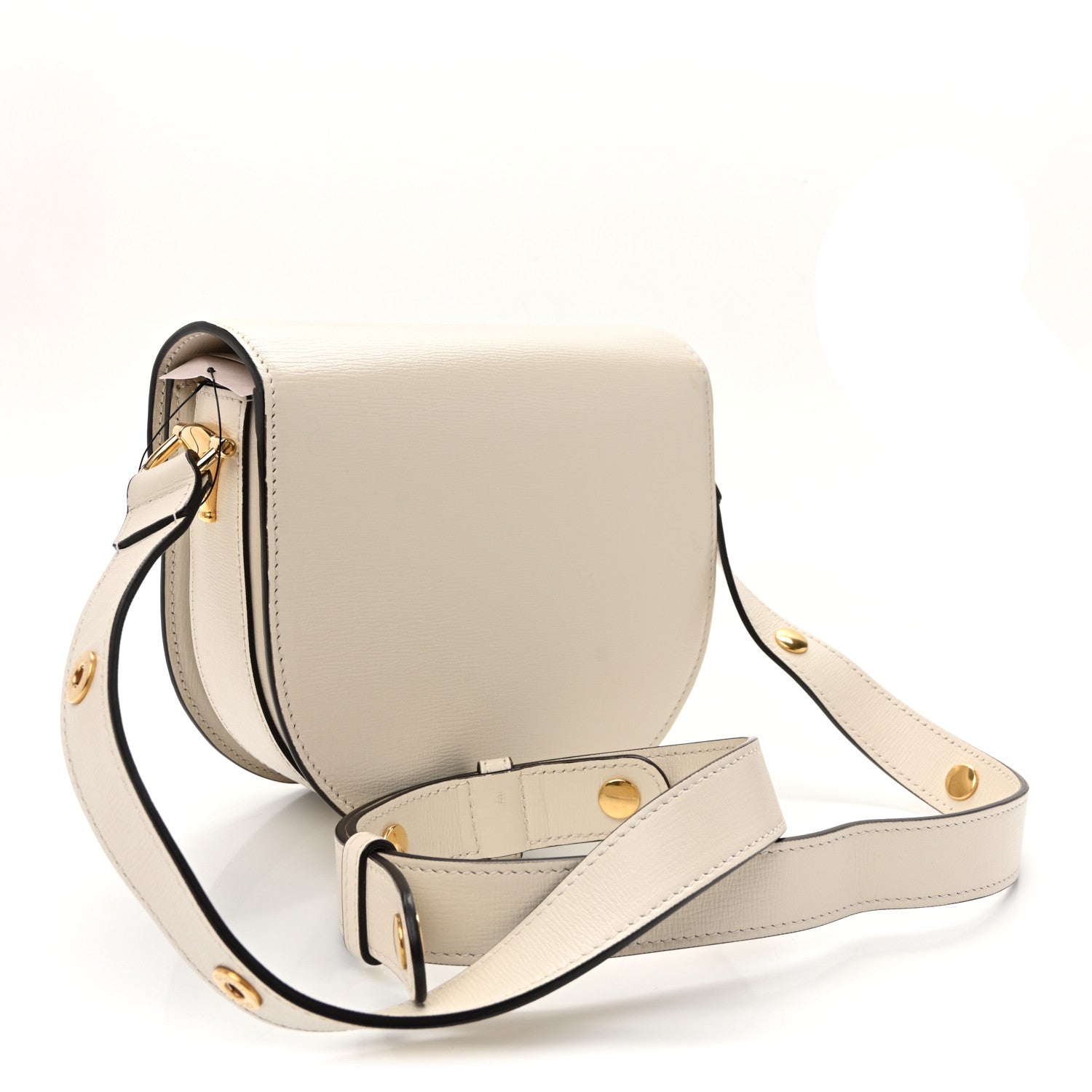 Gucci Azalea Calfskin Mini Horsebit 1955 Rounded Shoulder Bag Mystic White 3 of 11