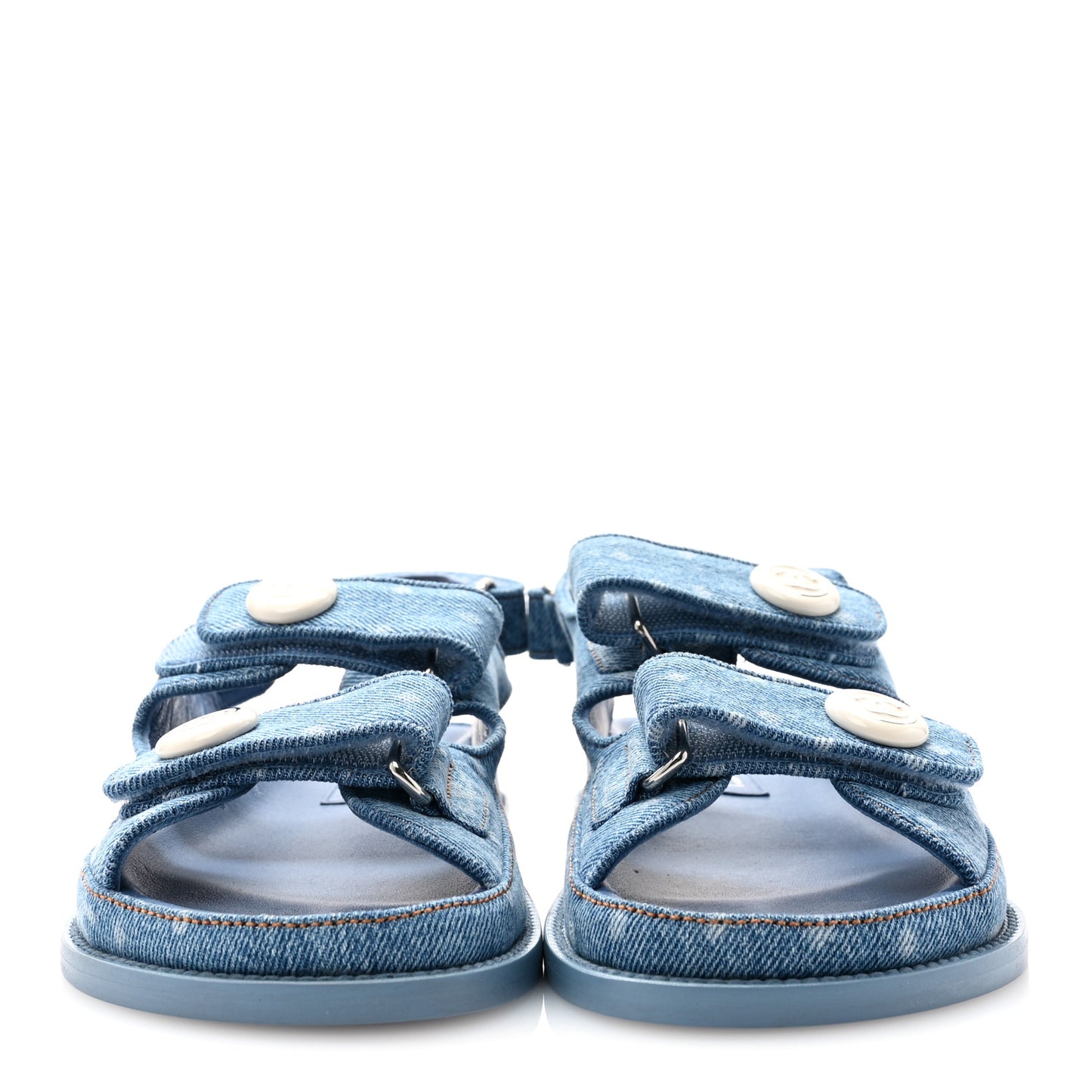 Printed Denim CC Dad Sandals 36 Light Blue