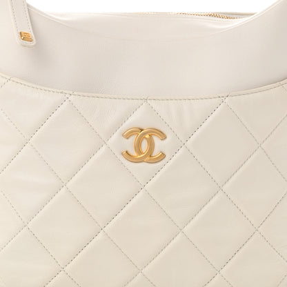 Chanel Calfskin Quilted Close To Me Hobo White 8 of 10