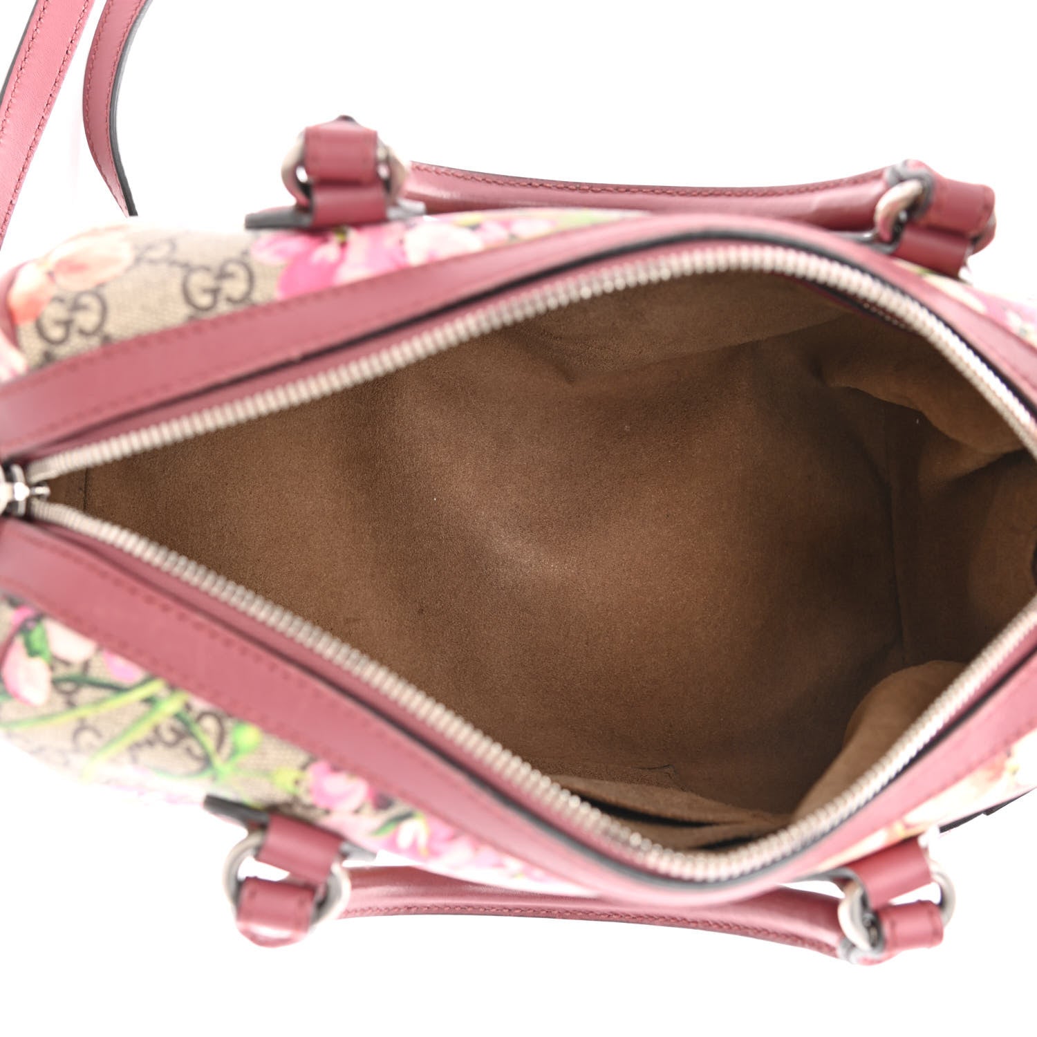 Gucci GG Supreme Monogram Blooms Small Boston Beige Multicolor Dry Rose 5 of 13