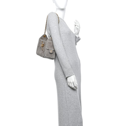 Chanel Suede Quilted Mini Chanel 25 Handbag Dark Grey 2 of 10