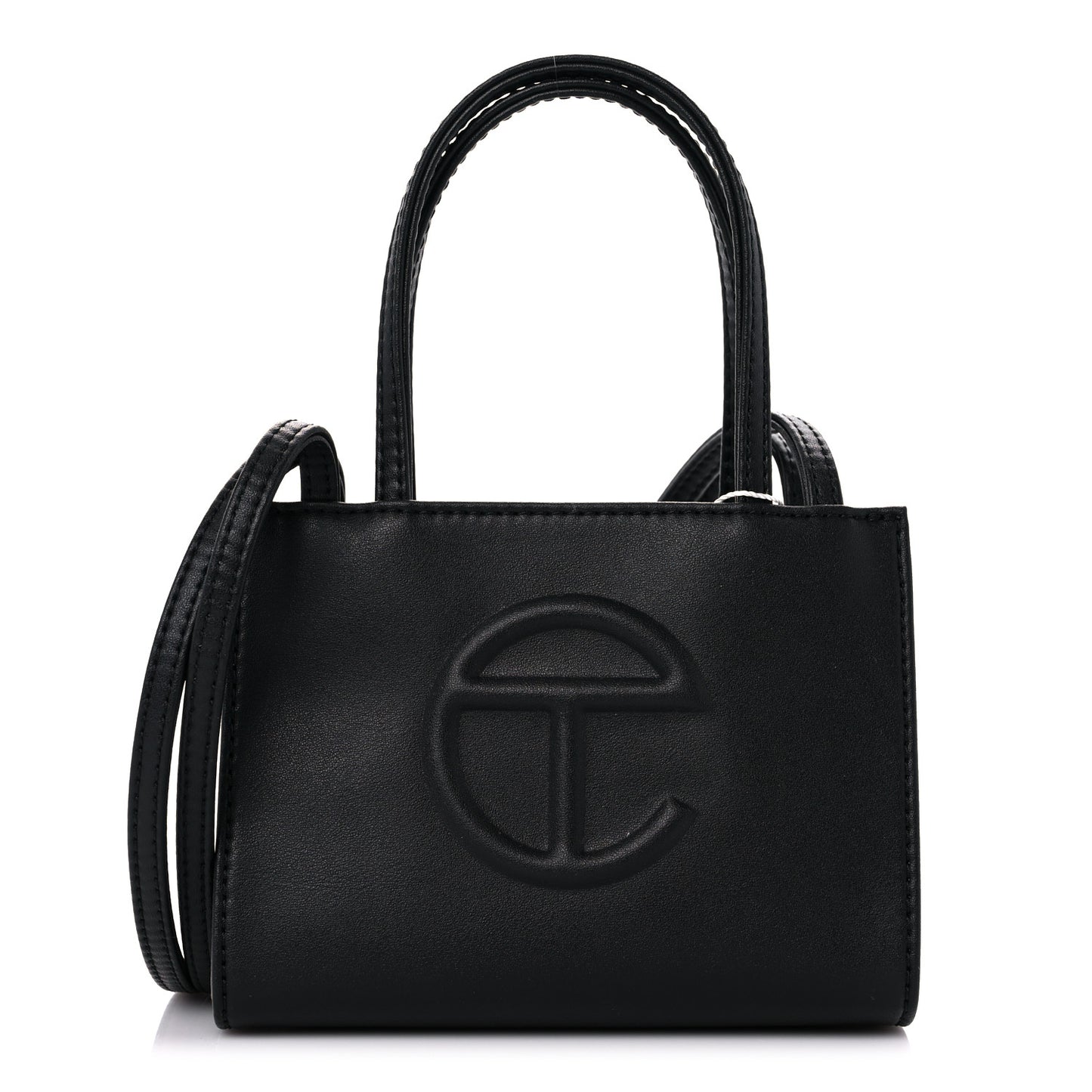 Vegan Leather Small Shopping Bag Black