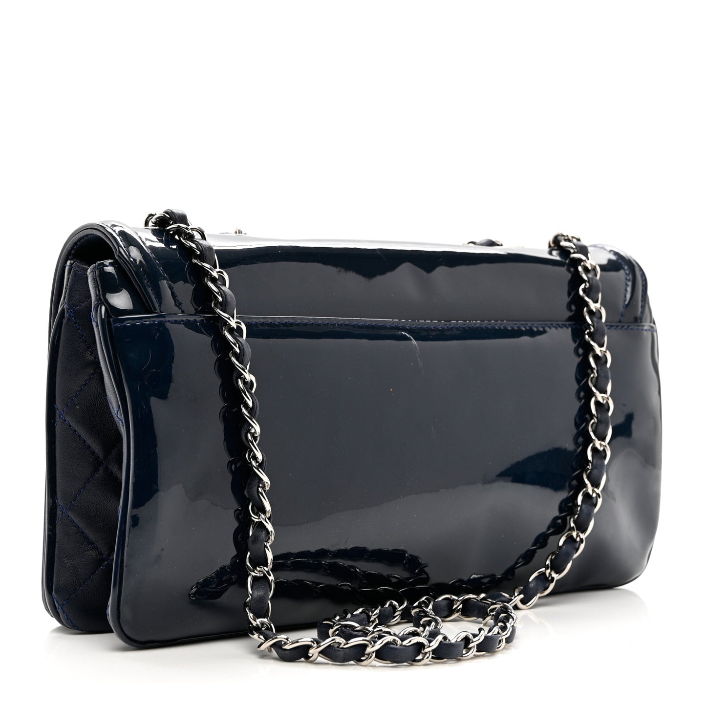 Vinyl Small Lipstick Flap Bag Blue