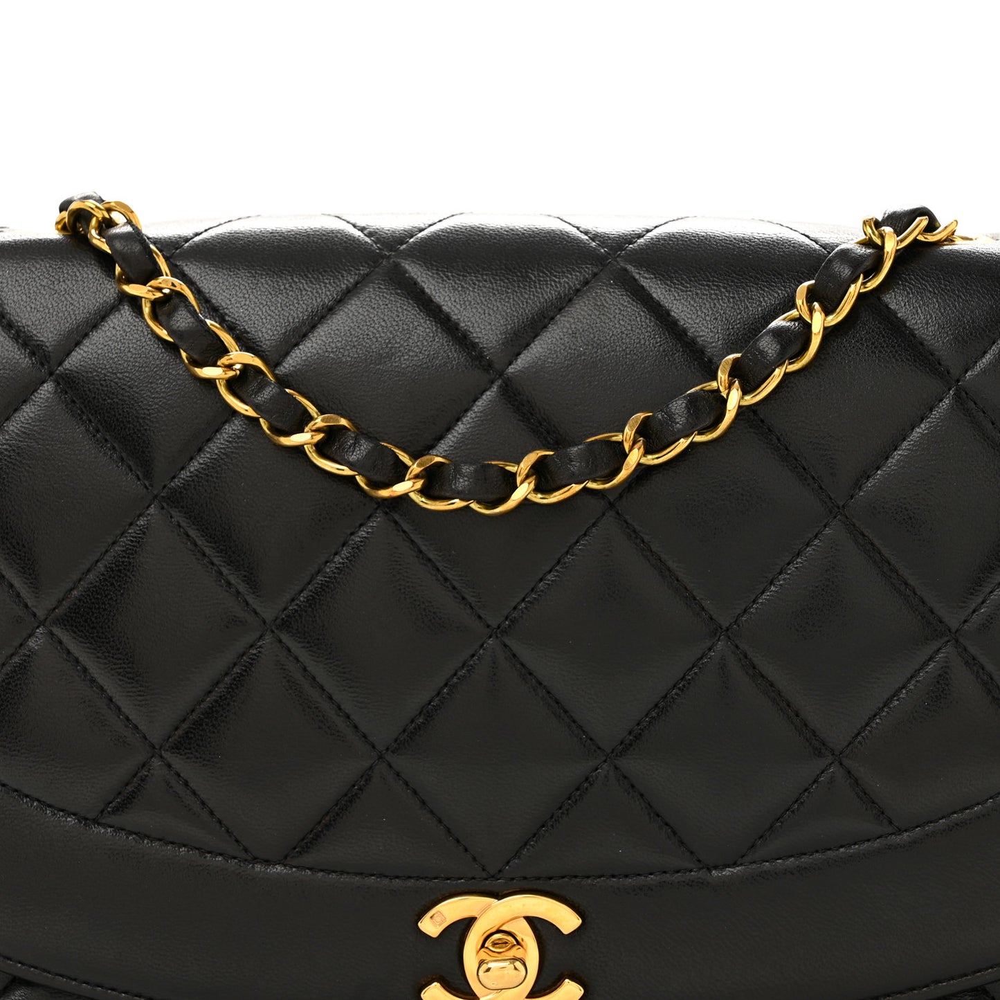 Lambskin Quilted Medium Single Flap Black