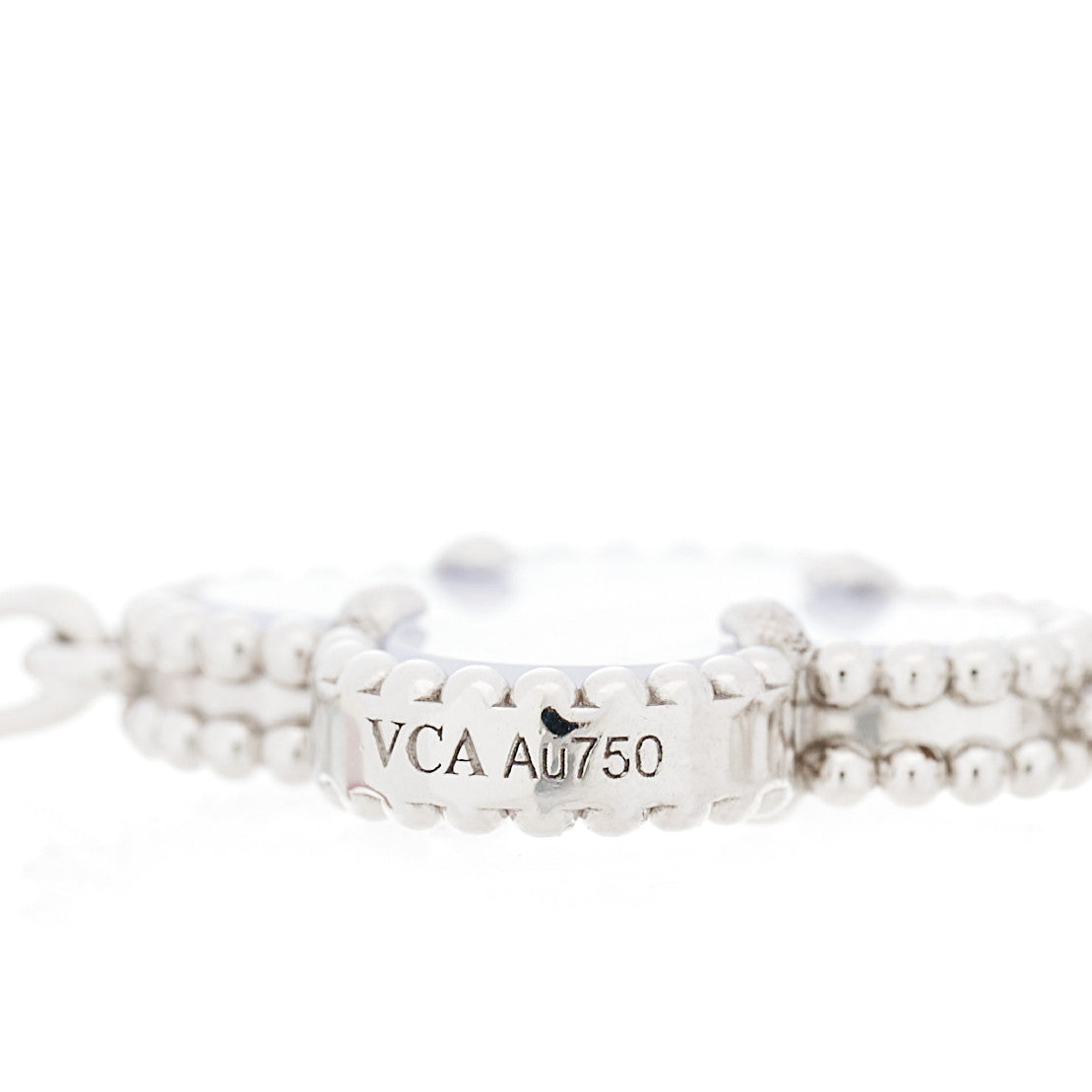 Van Cleef & Arpels 18K White Gold Chalcedony 5 Motifs Vintage Alhambra Bracelet 3 of 6