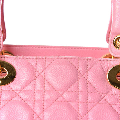 Christian Dior Grained Calfskin Cannage Medium Lady Dior Pink 23 of 29