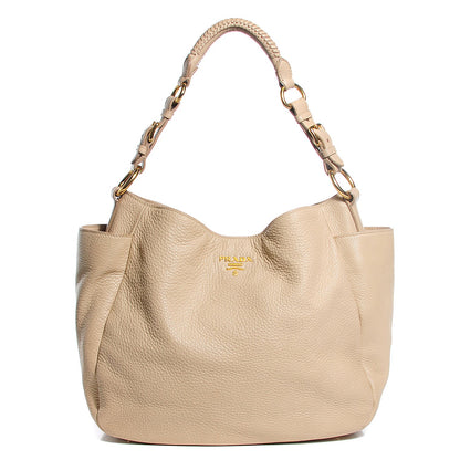 Prada Vitello Daino Side Pocket Hobo Sabbia 1 of 11