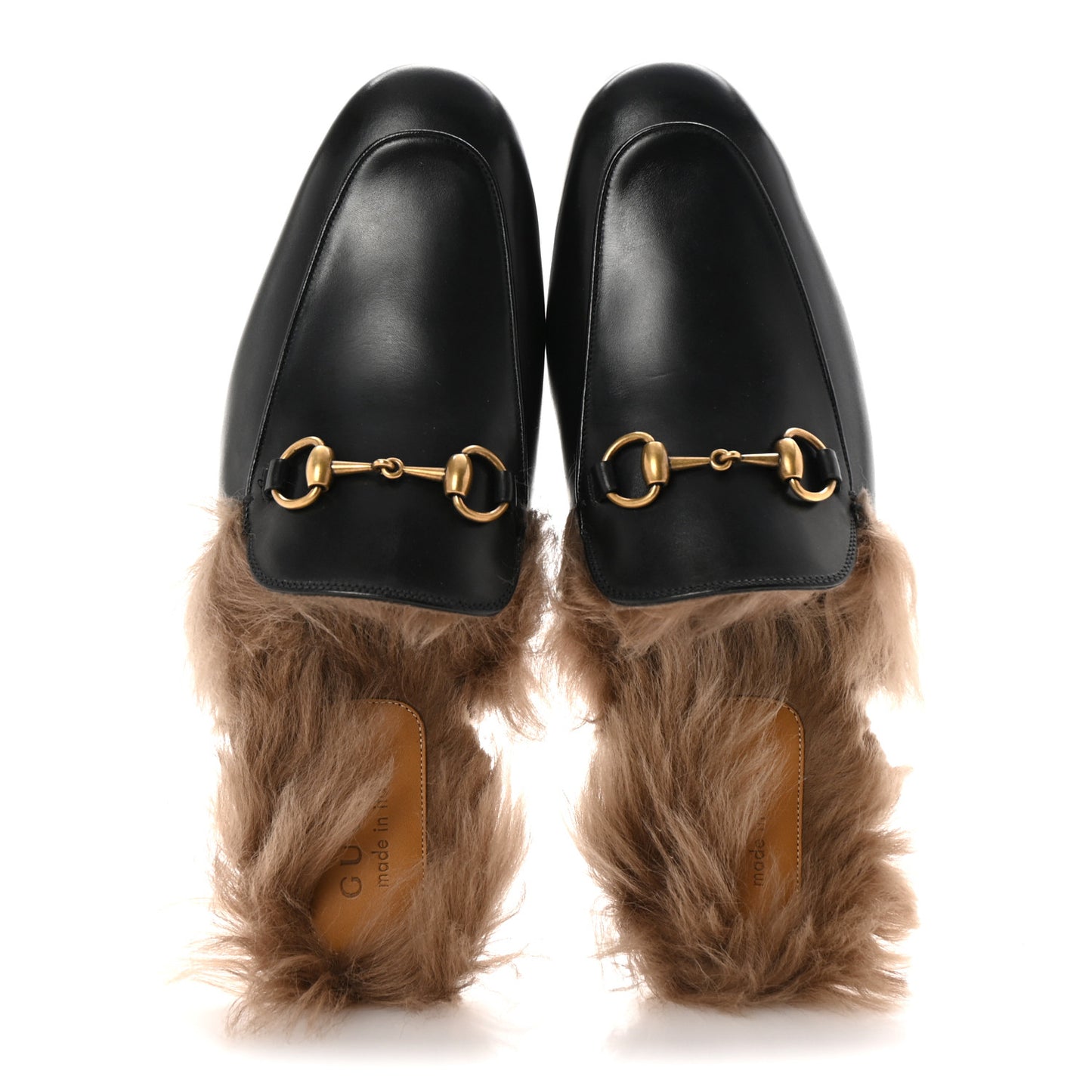 Calfskin Fur Mens Princetown Slippers 8.5 Black