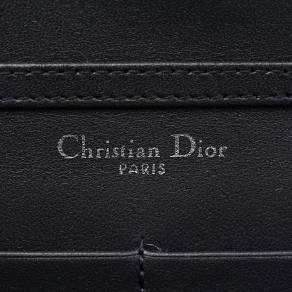 Christian Dior Metallic Patent Micro-Cannage Diorama Wallet on Chain Pouch Silver 6 of 14