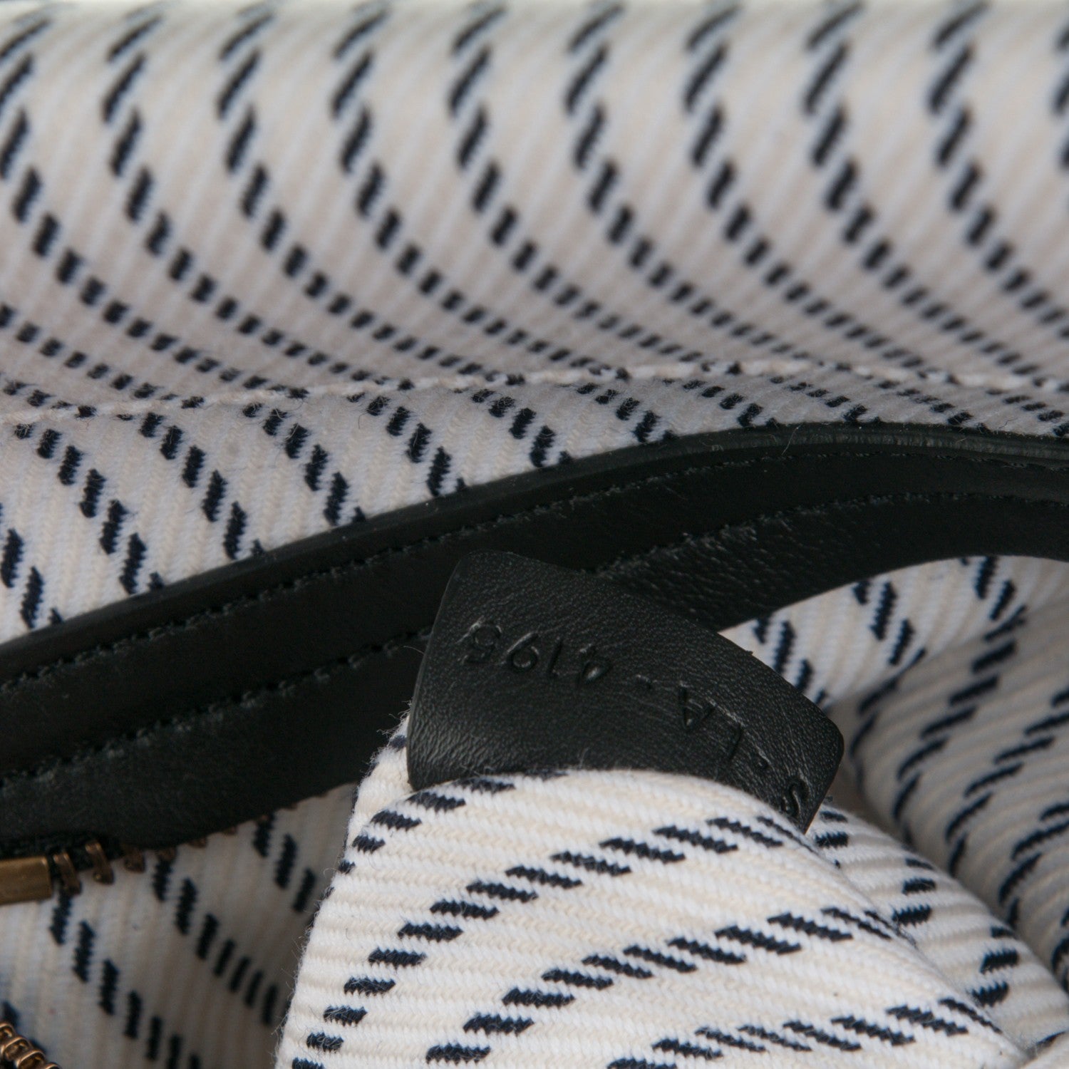 Celine Cotton Canvas Striped Medium Phantom Luggage White Navy 8 of 10