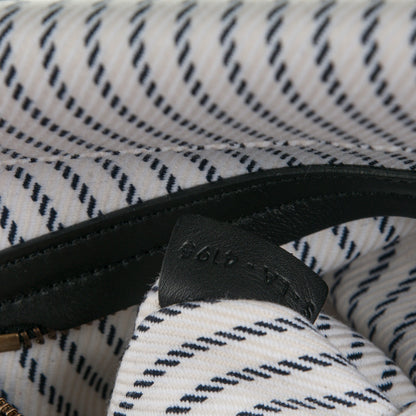 Celine Cotton Canvas Striped Medium Phantom Luggage White Navy 8 of 10