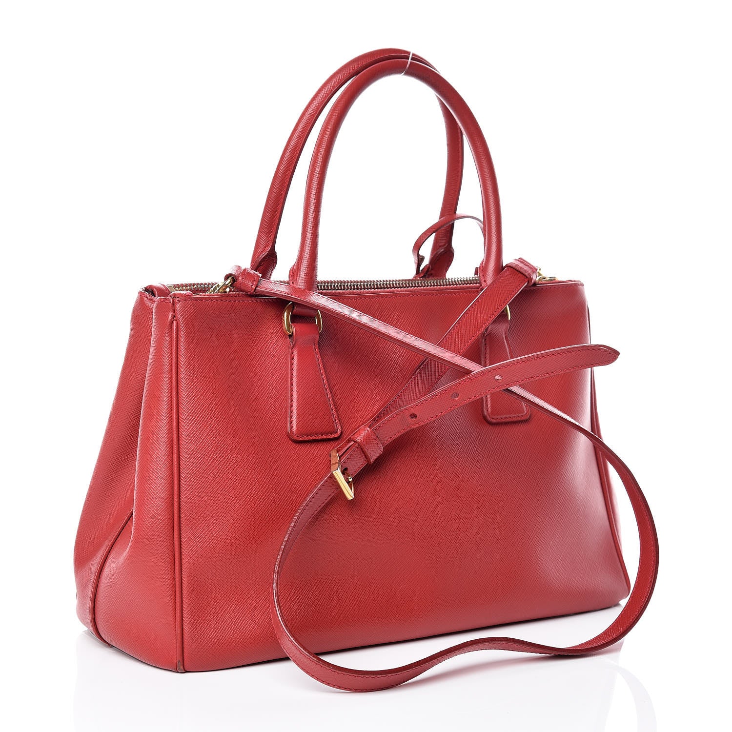 Prada Saffiano Small Galleria Double Zip Tote Fuoco 4 of 26