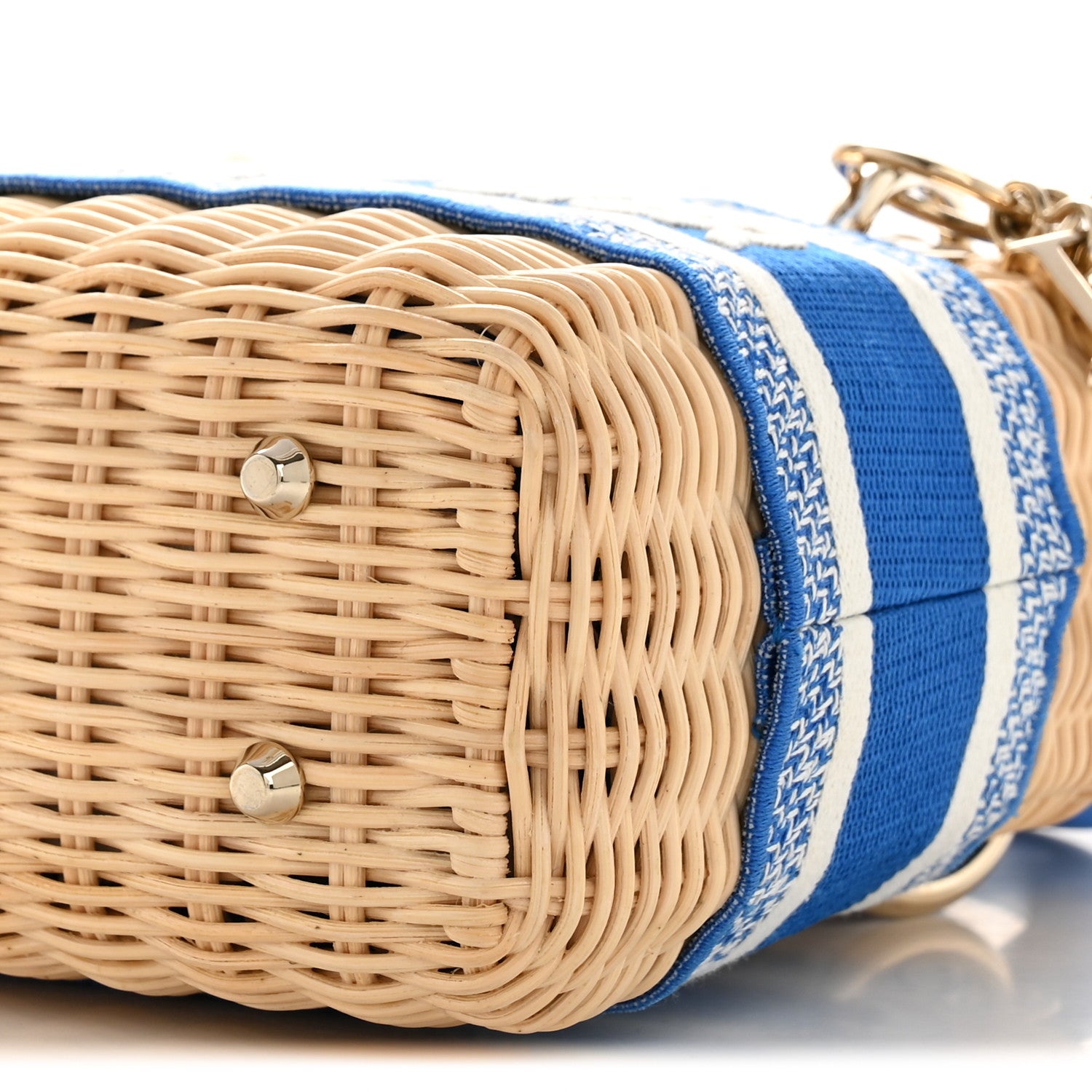 Christian Dior Wicker Oblique Mini Lady Dior Bag Florescent Blue 10 of 13
