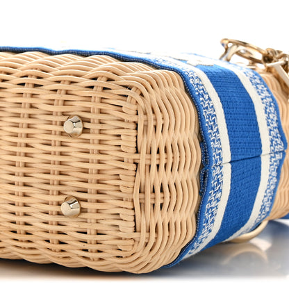 Christian Dior Wicker Oblique Mini Lady Dior Bag Florescent Blue 10 of 13
