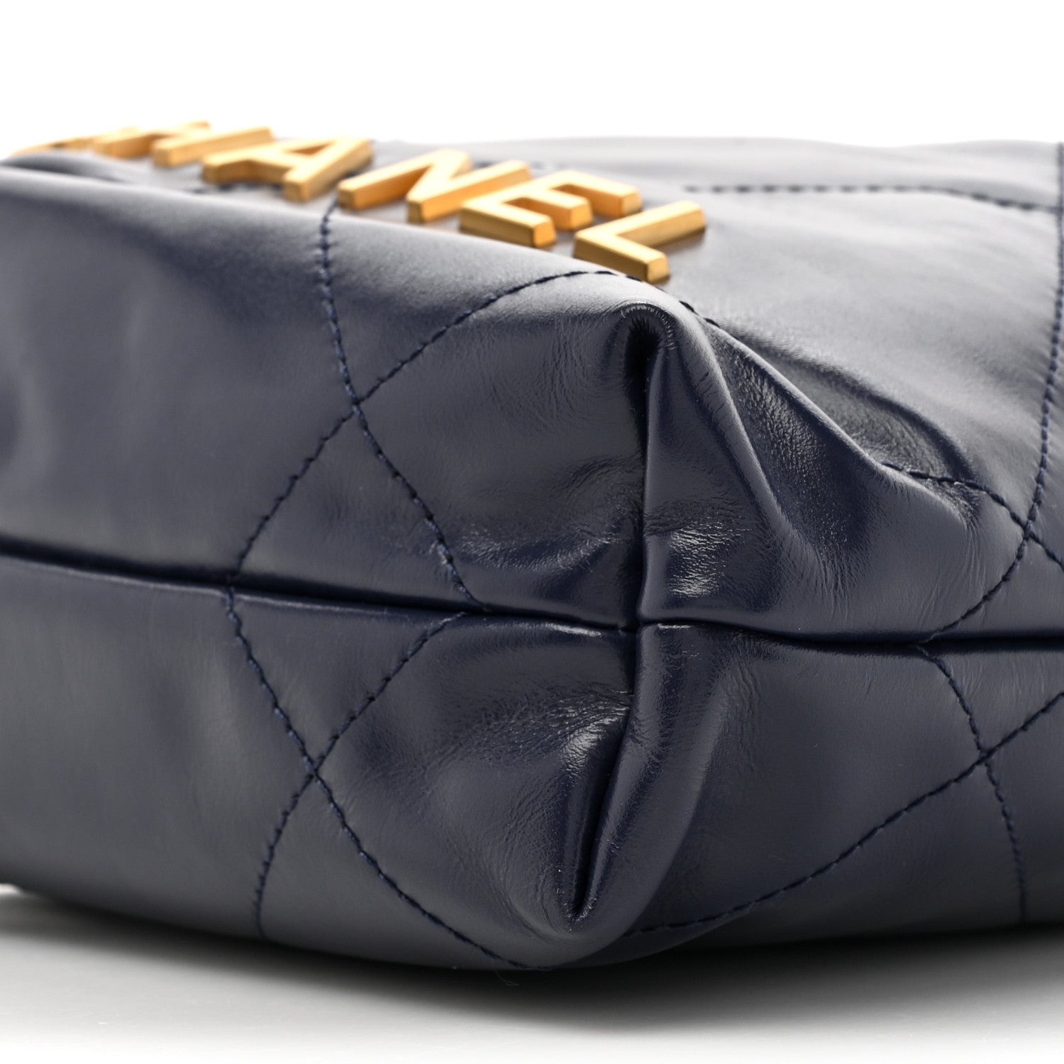 Chanel Shiny Calfskin Quilted Mini Chanel 22 Navy Blue 9 of 10