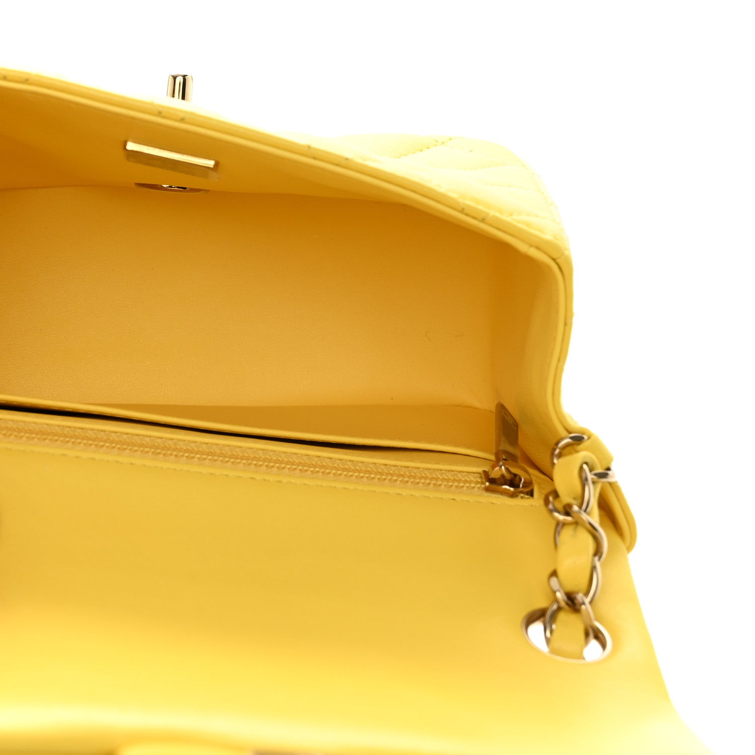 Chanel Lambskin Quilted Mini Square Flap Yellow 5 of 11