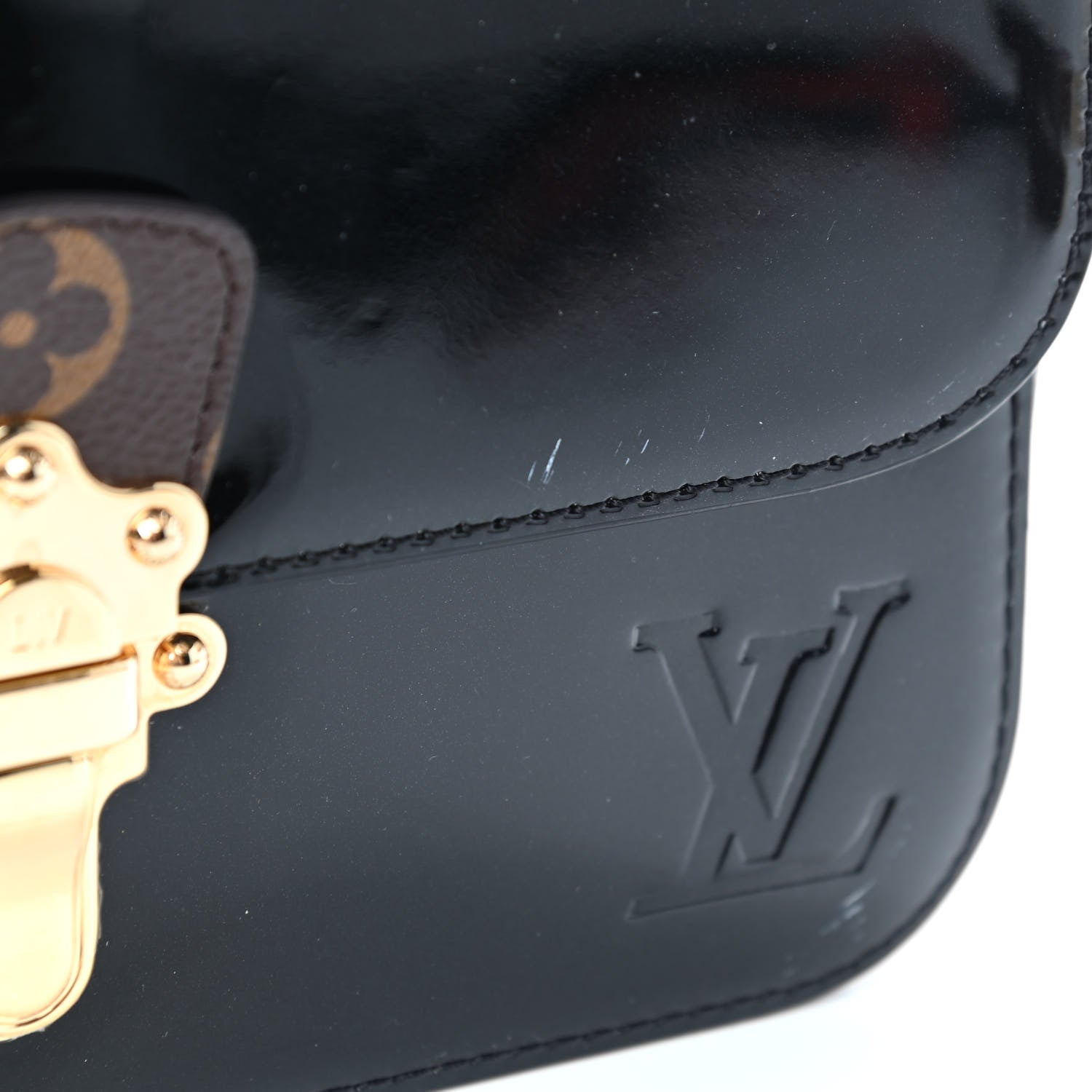 Louis Vuitton Patent Calfskin Monogram Cherrywood BB Black 6 of 8
