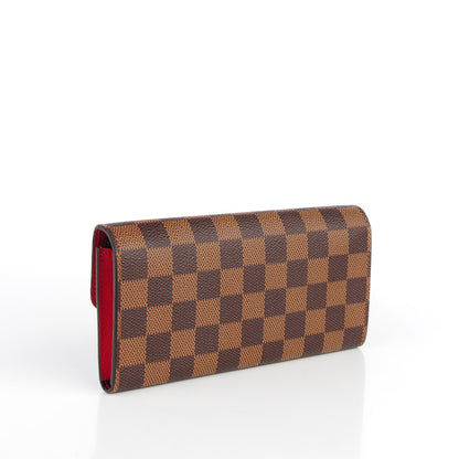 Louis Vuitton Damier Ebene Emilie Wallet Red 3 of 7