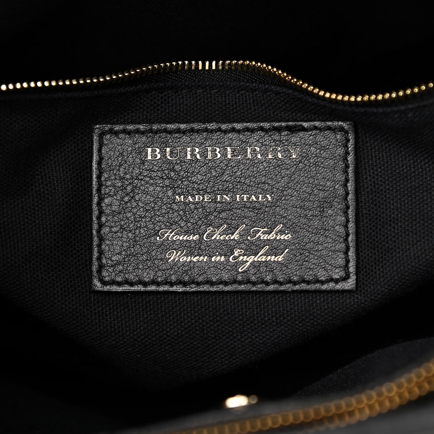 Derby Calfskin House Check Medium Banner Tote Black