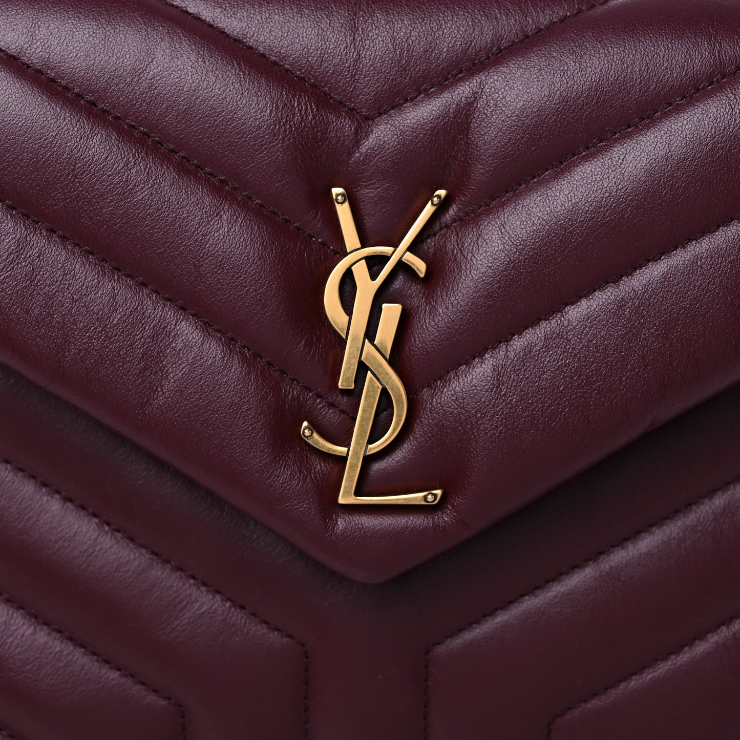 Calfskin Y Quilted Monogram Small Loulou Chain Satchel Dark Legion Red