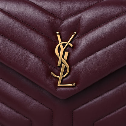 Saint Laurent Calfskin Y Quilted Monogram Small Loulou Chain Satchel Dark Legion Red 11 of 11