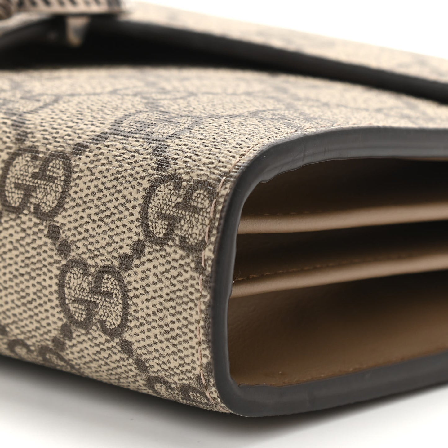 GG Supreme Monogram Mini Dionysus Chain Wallet Beige Taupe