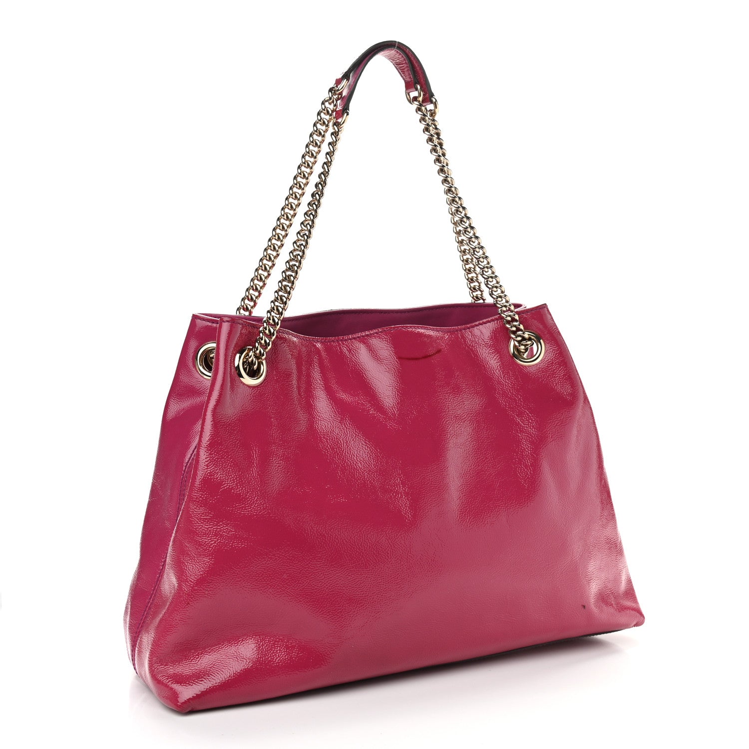 Gucci Vernice Naplack Medium Soho Chain Shoulder Bag Bright Bouganville 3 of 11