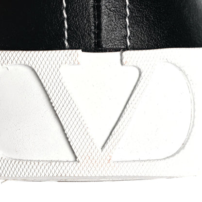 Valentino Garavani Calfskin Shearling VLTN High Top Sneakers 39 Black 9 of 10