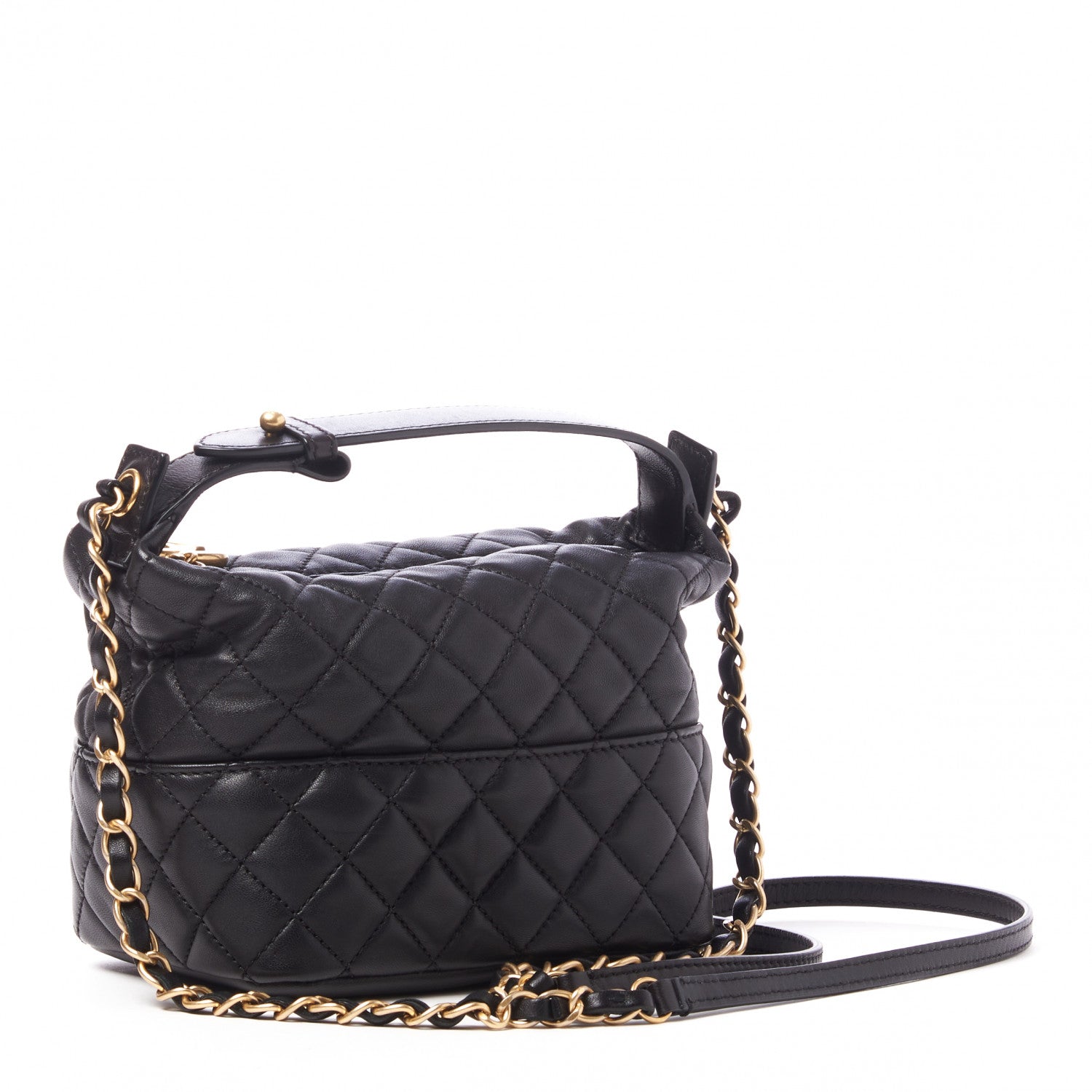 Chanel Lambskin Quilted Small Hobo Black 2 of 9