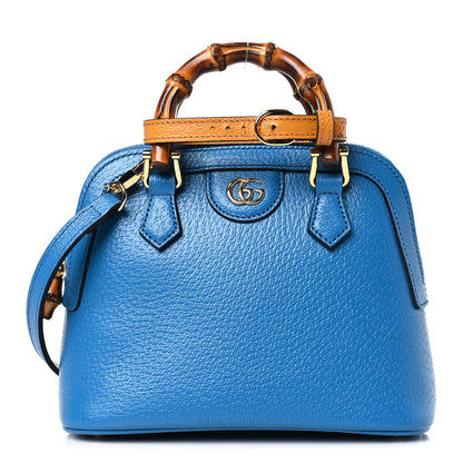 Gucci Textured Dollar Calfskin Mini Diana Dome Tote Bag Blue 1 of 8