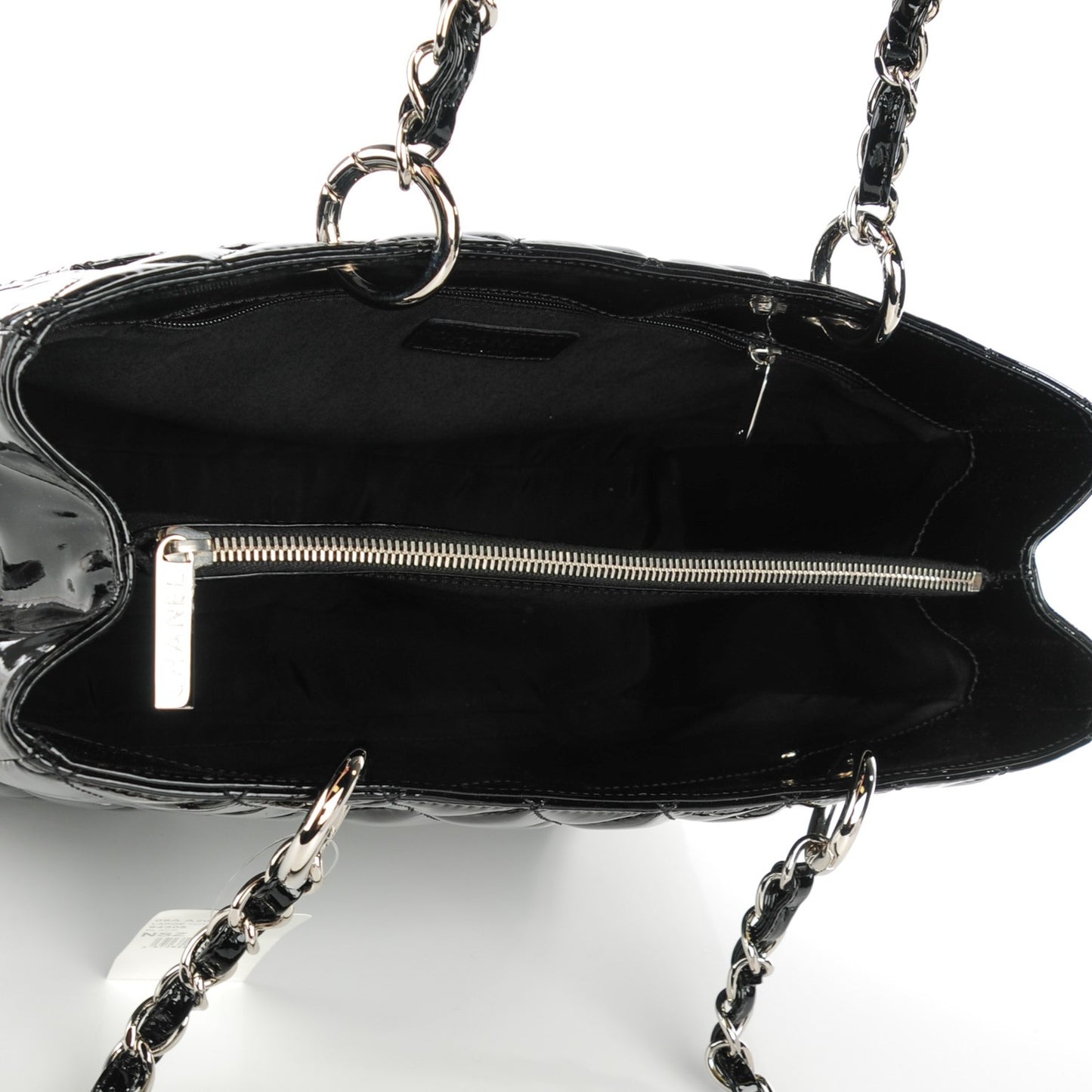 Patent Quilted Grand Shopping Tote GST Black