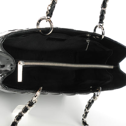 Chanel Patent Quilted Grand Shopping Tote GST Black 5 of 7