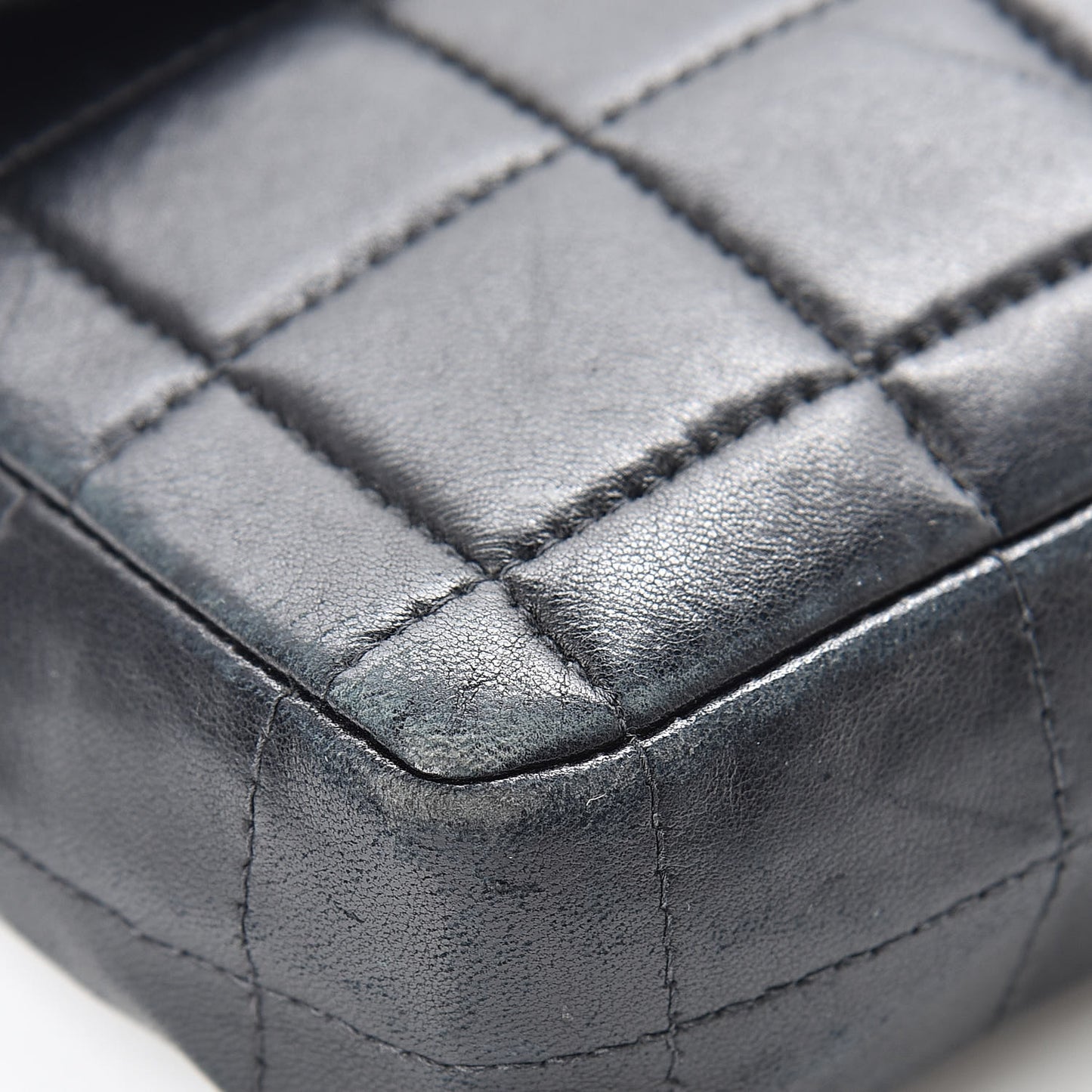 Lambskin East West Chocolate Bar Flap Black