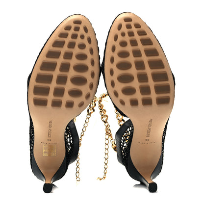Bottega Veneta Mesh Nappa Chunky Chain Sandals 39 Black 5 of 7