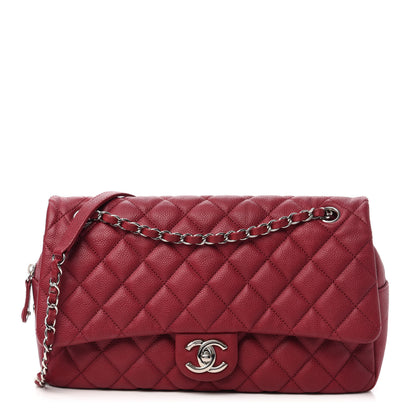 Chanel Caviar Quilted Jumbo Easy Flap Dark Pink 1 of 10