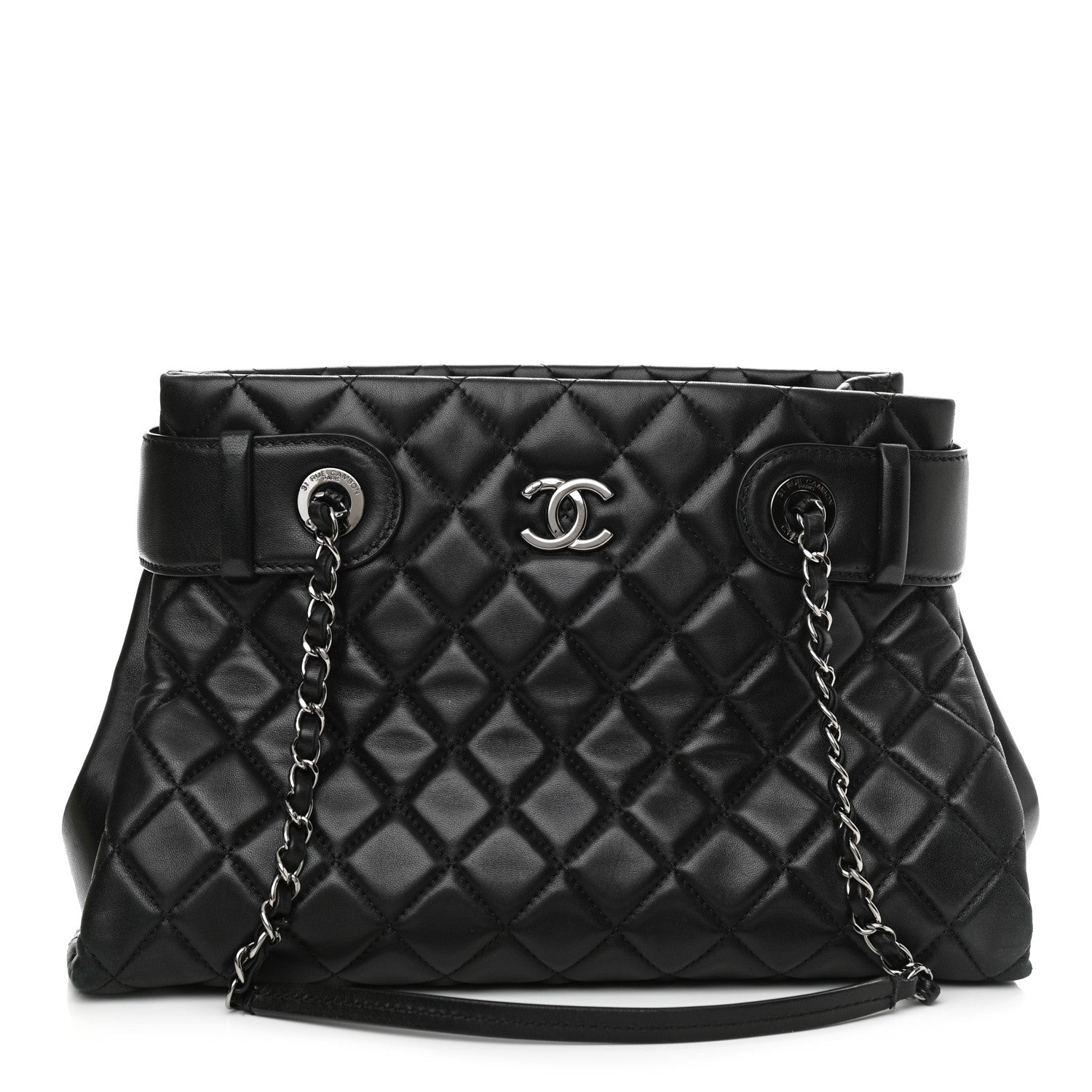 Chanel Lambskin Quilted Small Coco Loop Tote Black 1 of 11