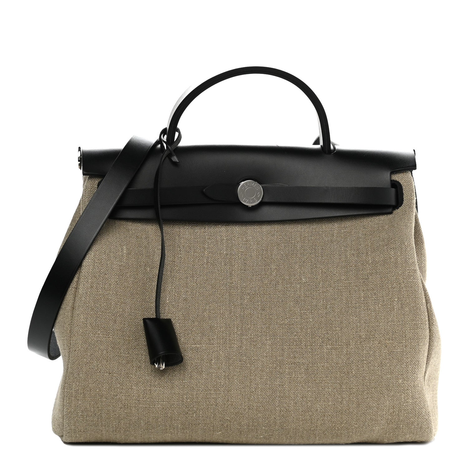 Hermes Military Toile Vache Hunter Herbag Zip Retourne 31 PM Ficelle Black 3 of 10