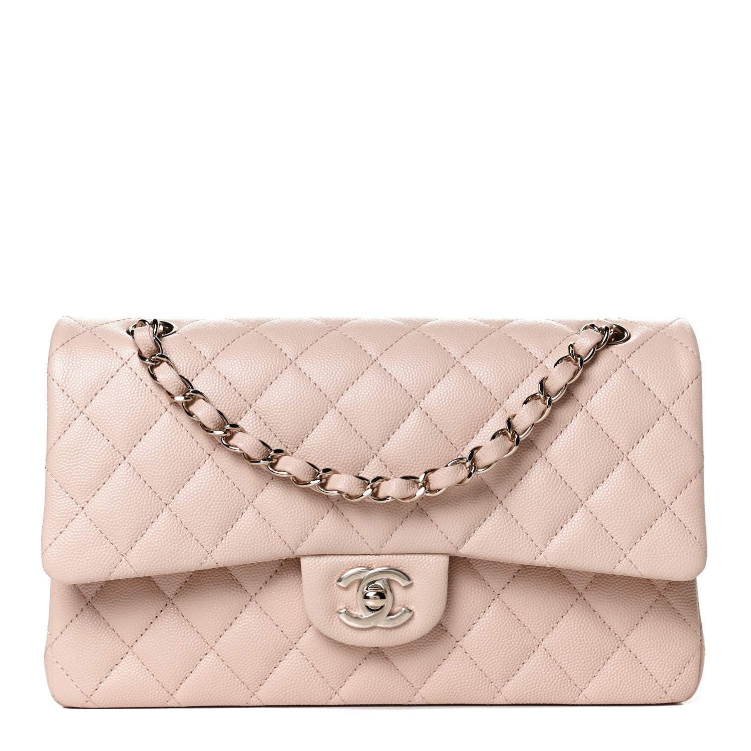 Chanel Caviar Quilted Medium Double Flap Light Beige 1 of 12