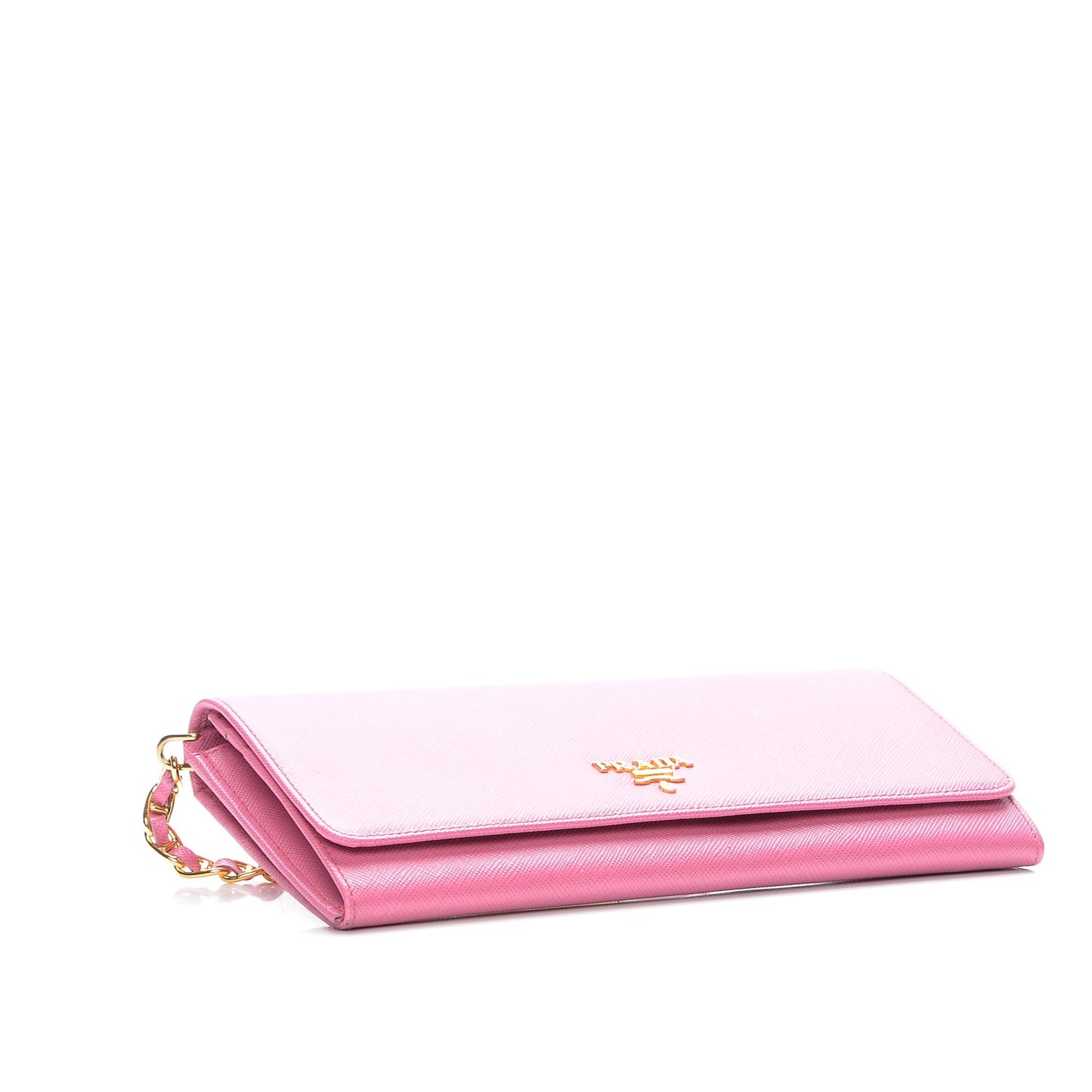 Saffiano Metal Oro Chain Wallet Begonia