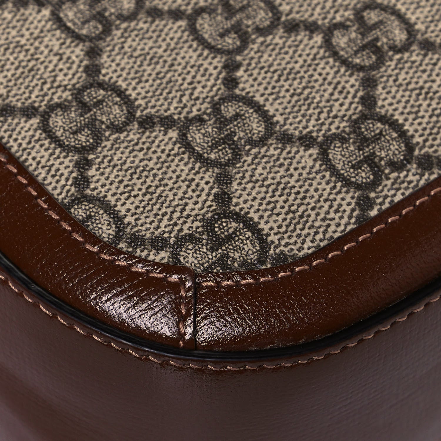 Gucci GG Supreme Monogram Web Mini Horsebit 1955 Shoulder Bag Beige Brown Sugar 11 of 13