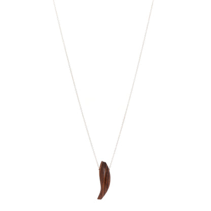 Tiffany Sterling Silver Wood Frank Gehry Fish Pendant Necklace 1 of 6