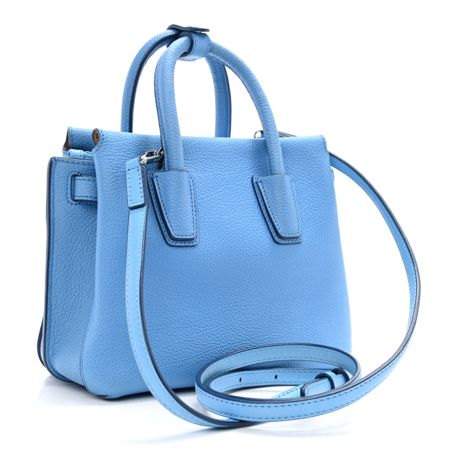 Grained Calfskin Mini Milla Tote Tile Blue