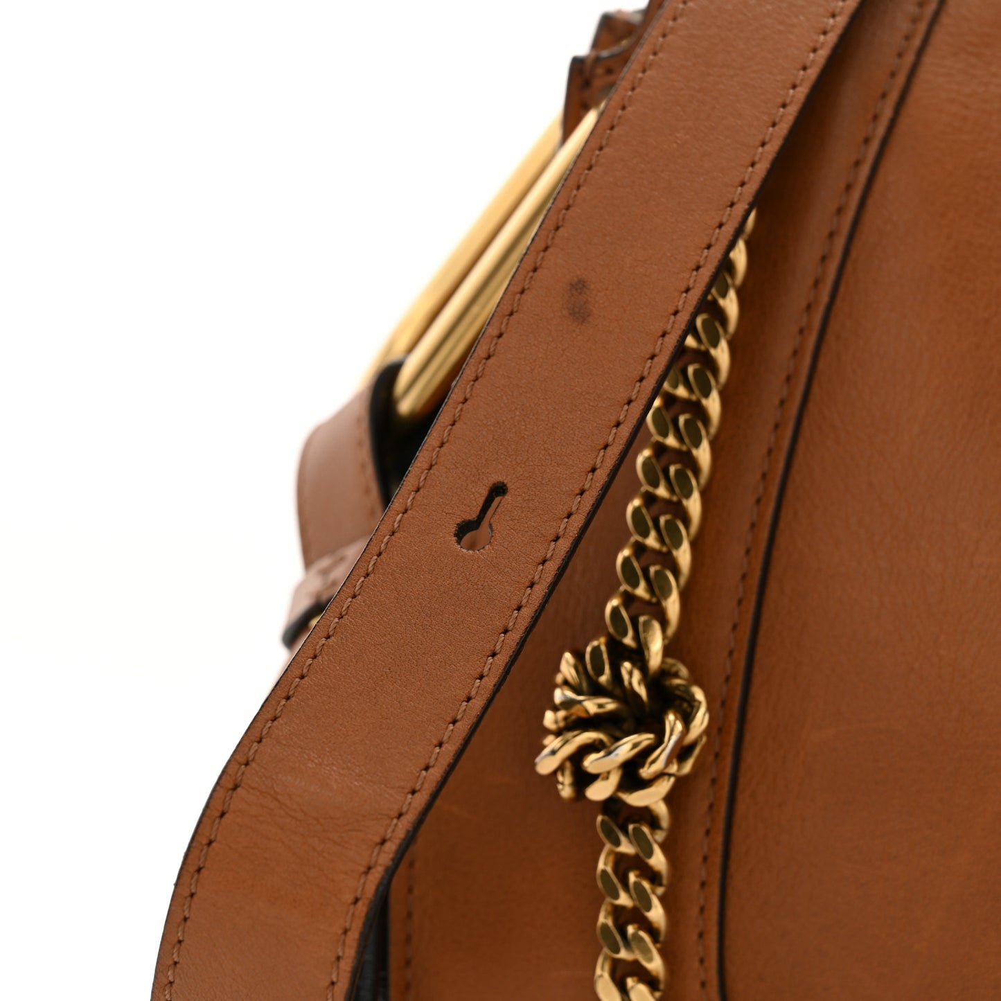 Grained Calfskin Small Hayley Hobo Tan