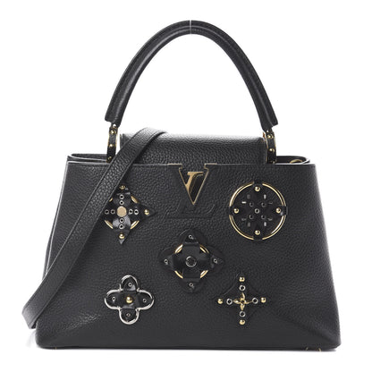 Louis Vuitton Taurillon Metallic Flowers Capucines PM Black 1 of 8