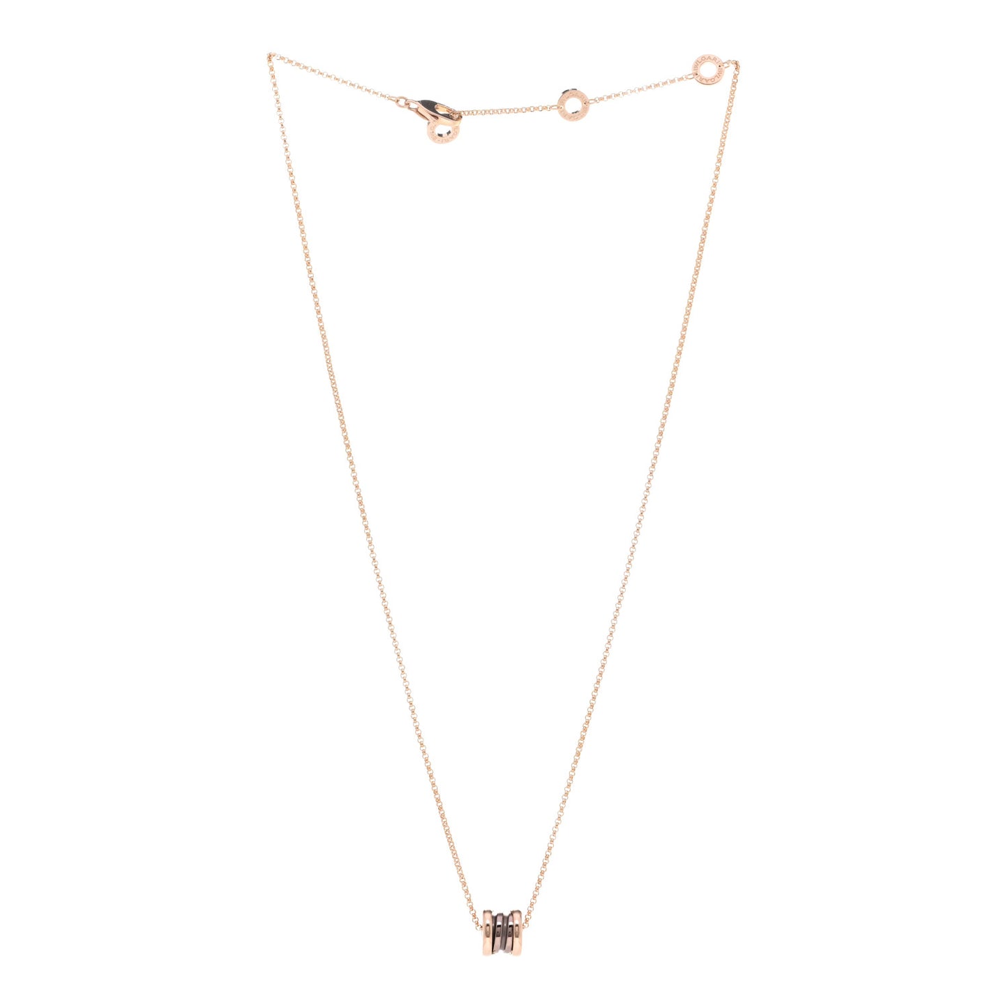18K Rose Gold Cermet Small B.Zero1 Pendant Necklace
