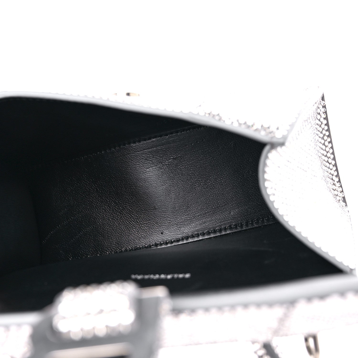 Balenciaga Strass Suede Hourglass Top Handle Bag XS Smoke Grey Crystal 5 of 14